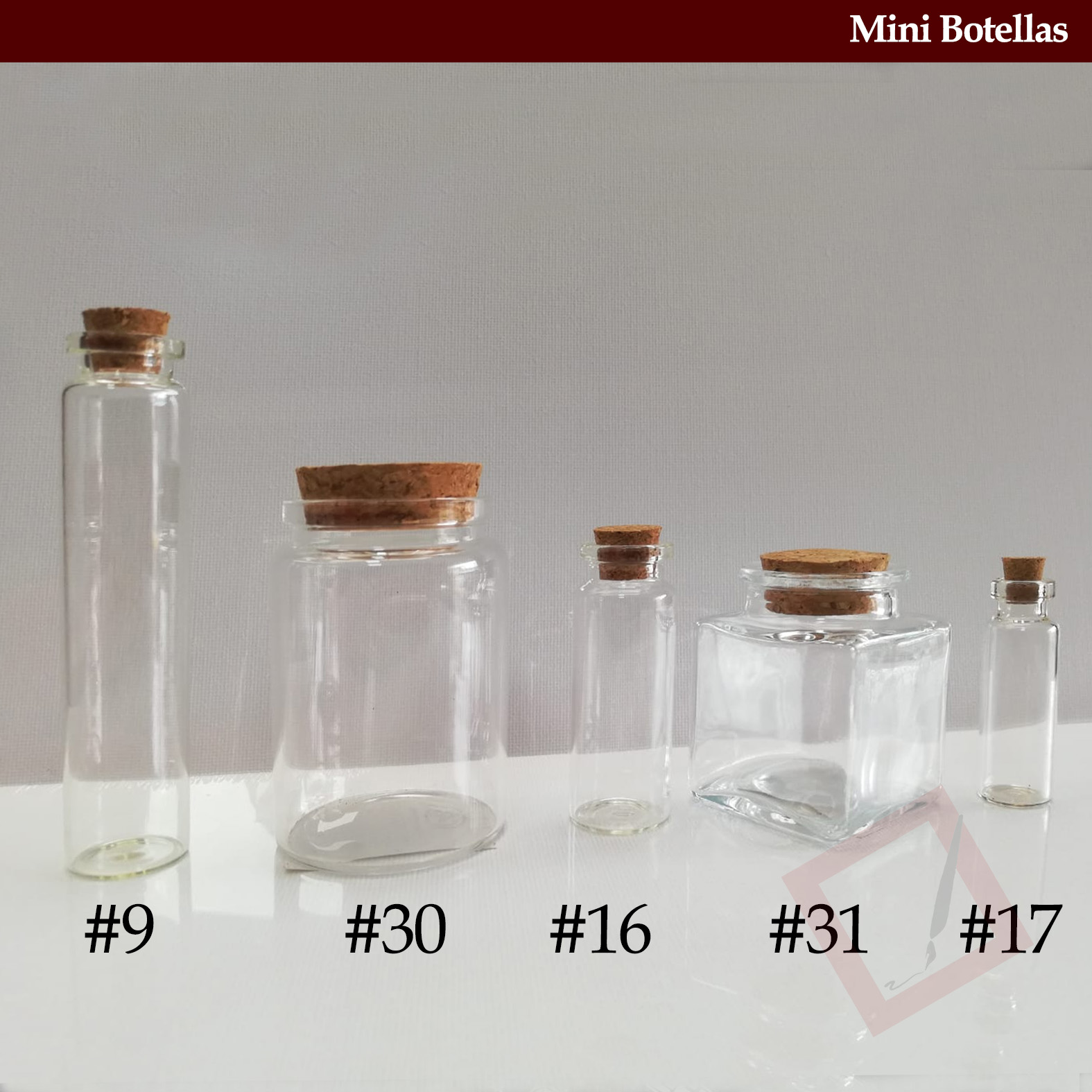 cuenca personal Joseph Banks Mini Botellas (Frascos de vidrio con corcho) – PRECISE | Materiales de Arte