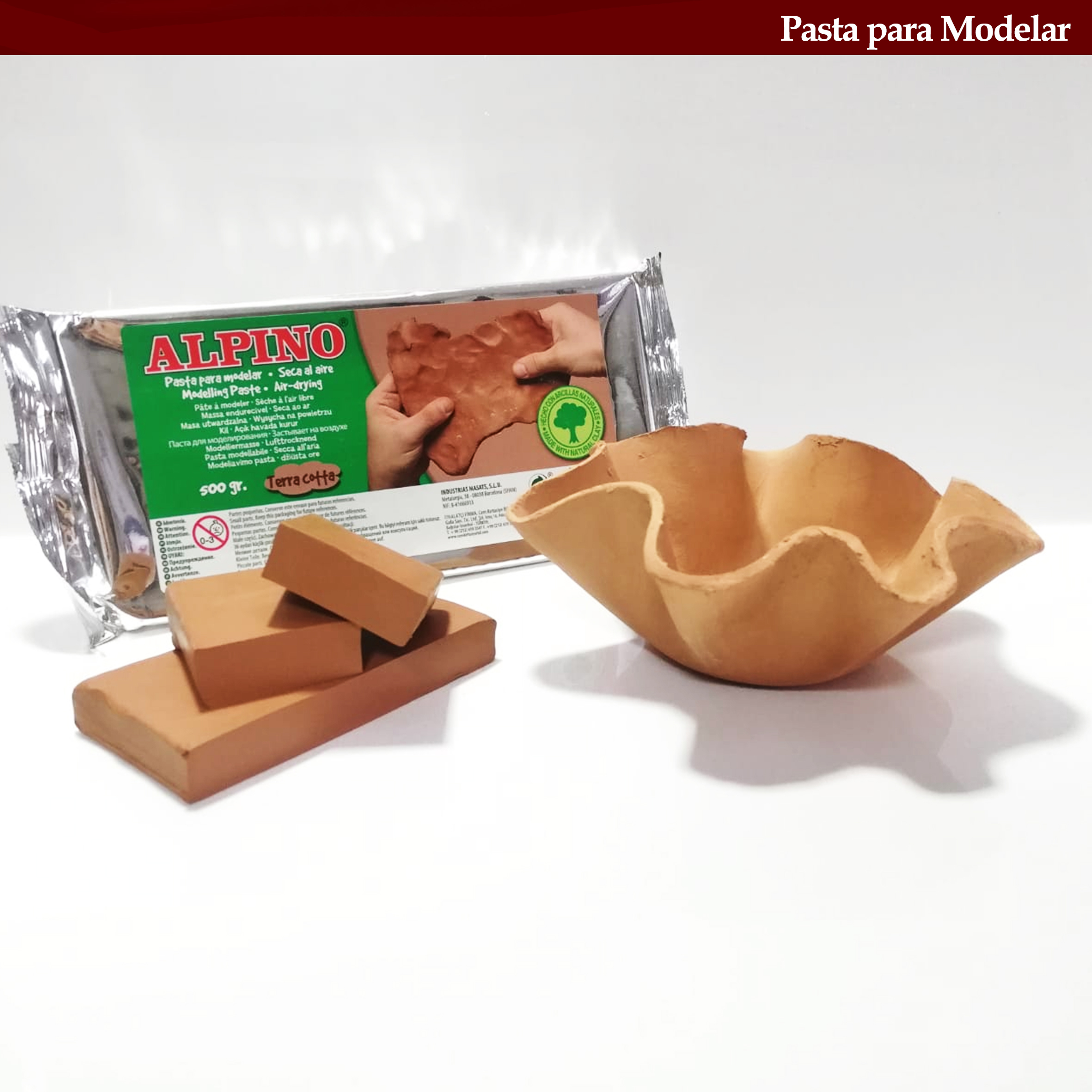 Pasta para modelar Alpino de 500 grs. terracota