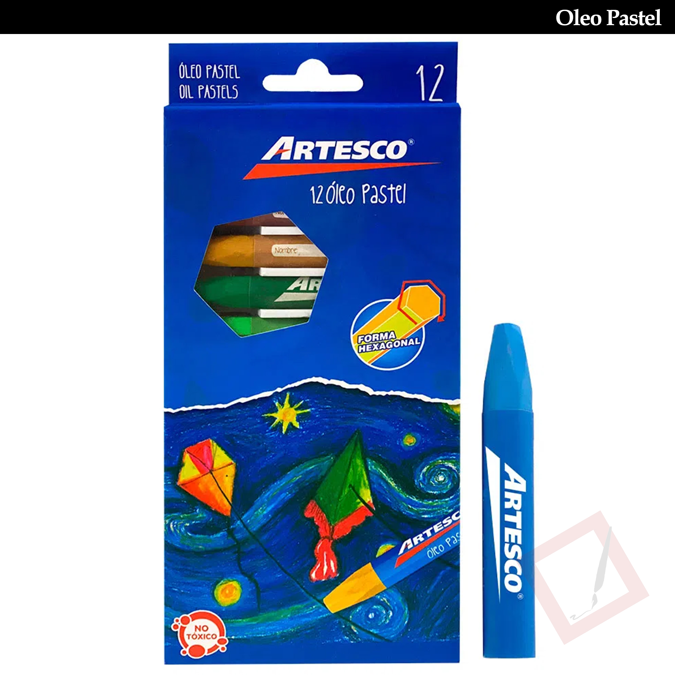 Artecho Pasteles para Pintar 12 Fluorescente Colores, Oil pastel
