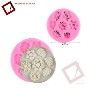 Molde Silicona 7 figuras florales