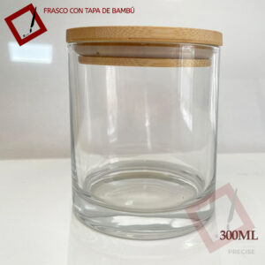 Frasco con tapa de Bambú 300ml